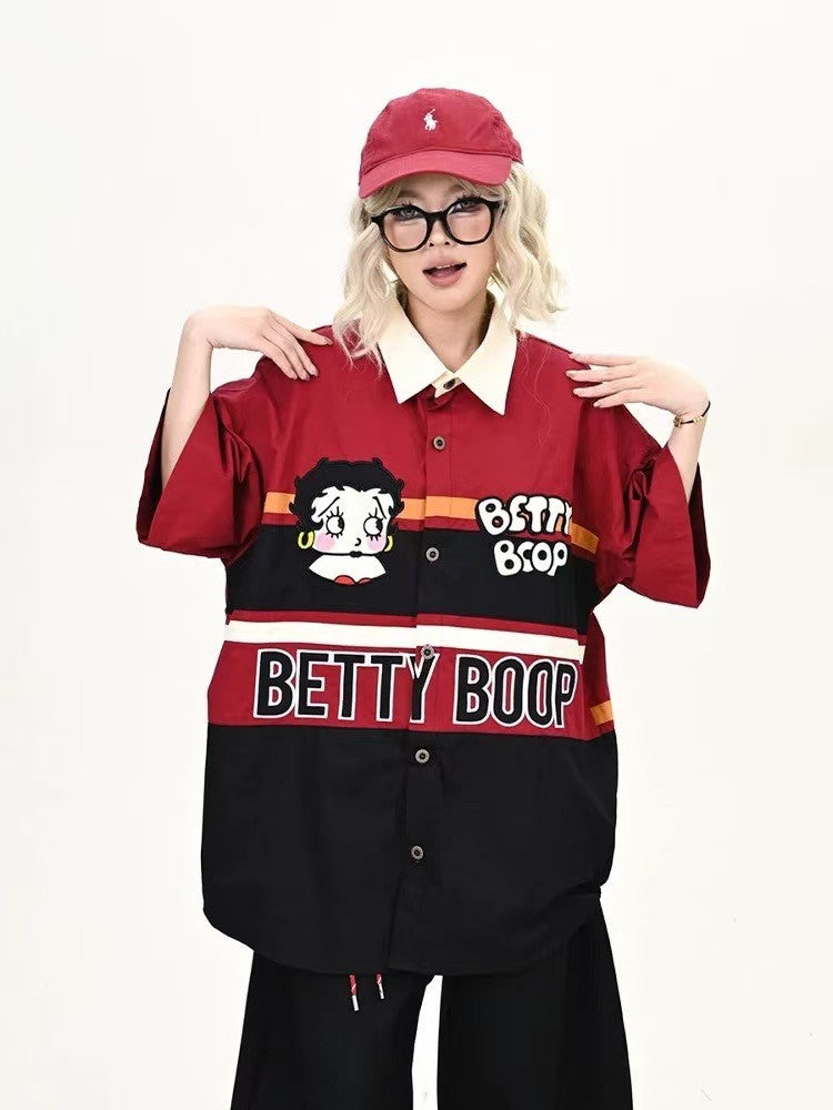 BETTY BOOT|復古貝蒂撞色襯衫