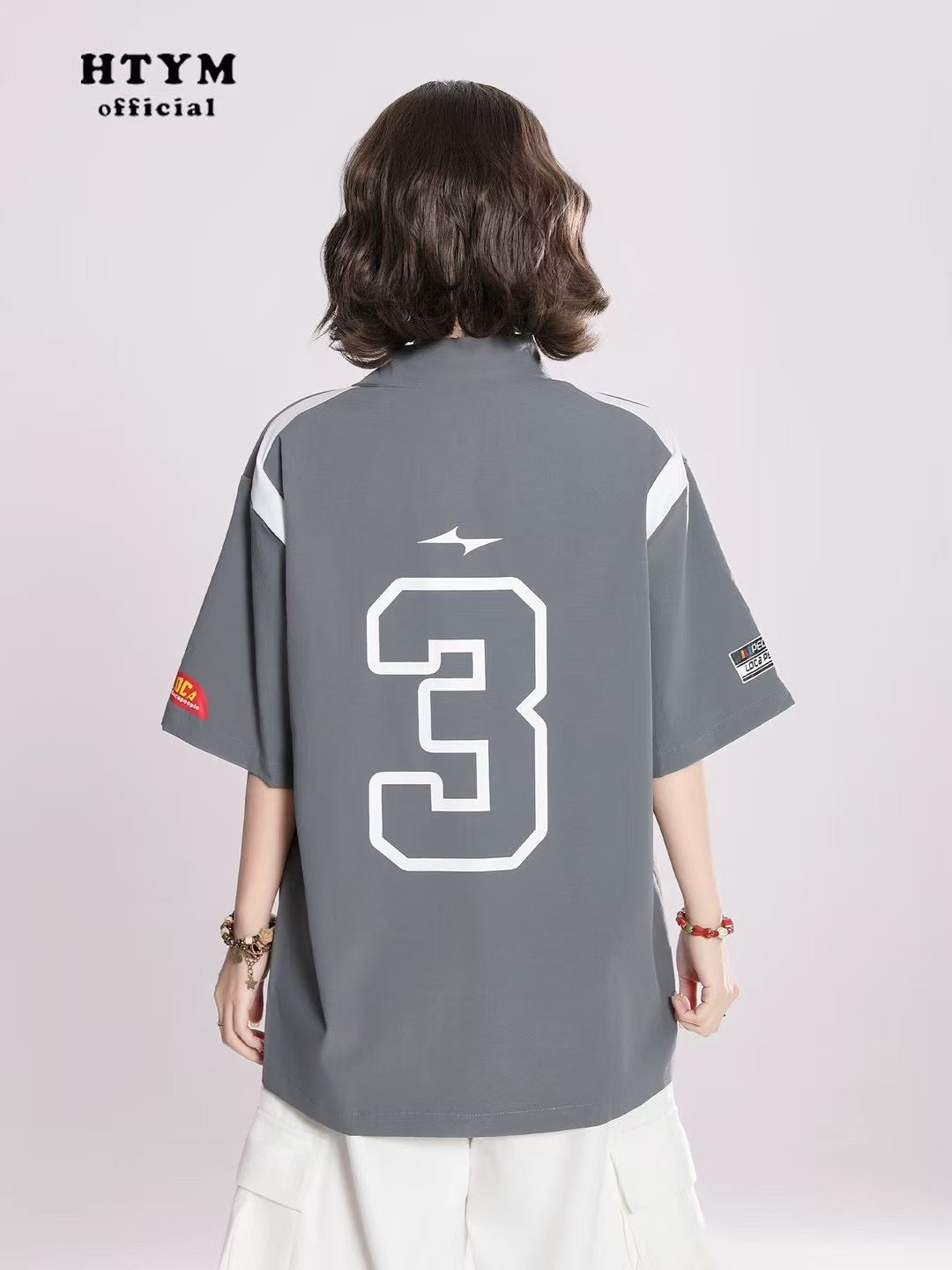 03 拼色Logo寬鬆短袖襯衫