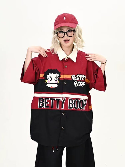 BETTY BOOT｜復古貝蒂撞色襯衫
