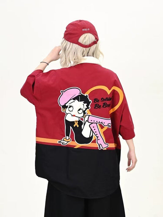 BETTY BOOT｜復古貝蒂撞色襯衫
