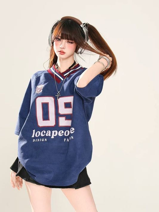 09 Varsity｜復古學院拼色寬T